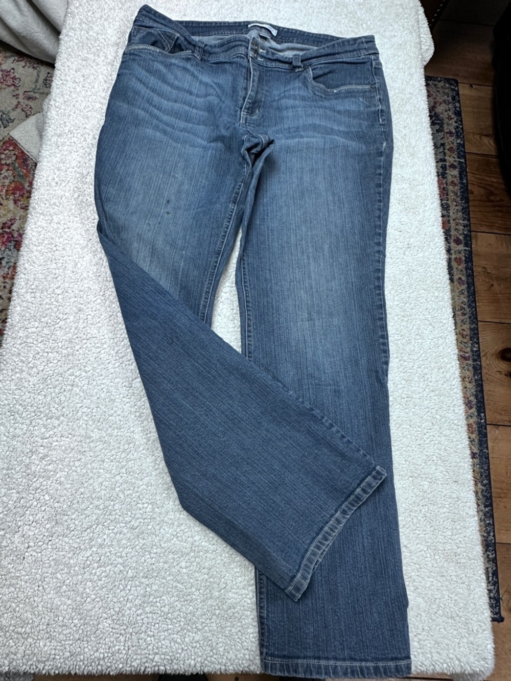 Christopher & Banks Barely Boot Jeans, Stretchy Spandex Blend, Double Button, 14